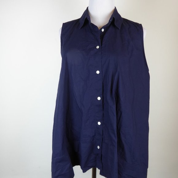 ACNE Studios cotton sleeveless top navy shirt 36 - Picture 3 of 4